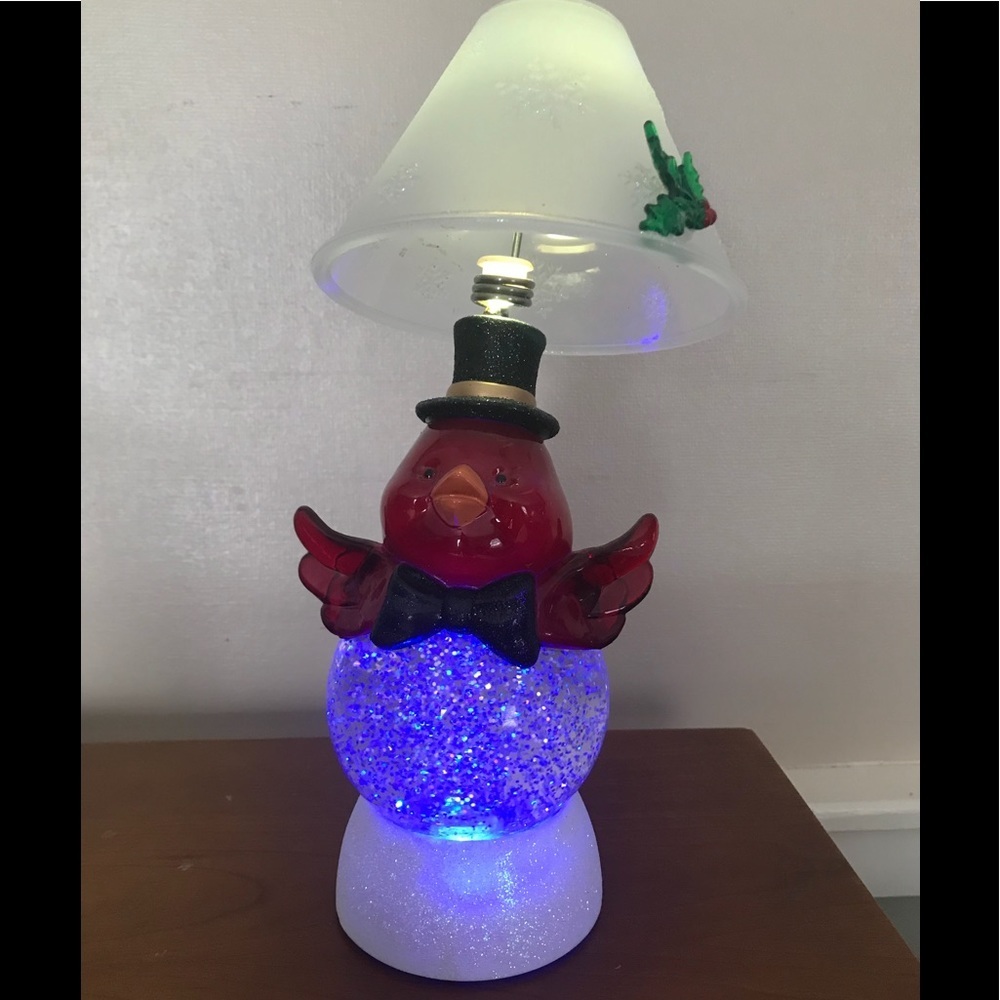 Rare Red Bird Color changing Crystal Ball Lamp